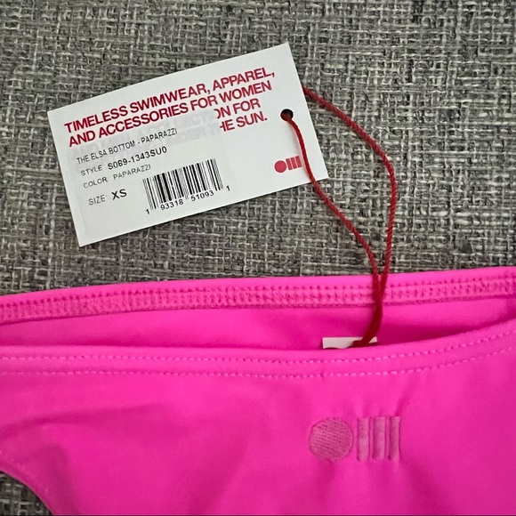 Solid & Striped The Elsa Bikini Bottoms in Paparazzi neon Pink size XS - Picture 6 of 10